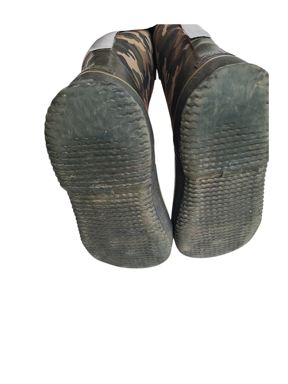 Camo Mid-Calf Rain Boots - Black & Camo Size 2 Youth